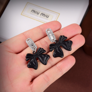 MiuMiu Earrings Miu Miu Black Bowknot Earrings 