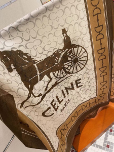 Celine Cashmere Silk Scarf Brown 