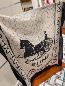 Celine Cashmere Silk Scarf White 