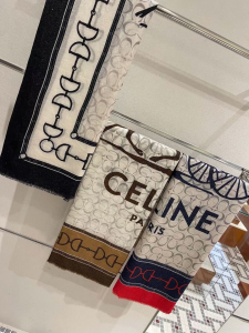 Luxury Womens Scarf Celine Cashmere Silk Scarf in White 110x200CM A151PP260 AA173206