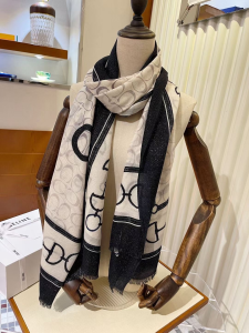 Luxury Womens Scarf Celine Cashmere Silk Scarf in White 110x200CM A151PP260 AA173206