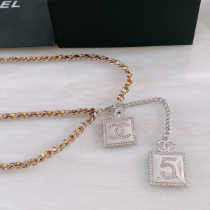 Luxury Womens Belts Chanel 2022 Chain Belt with Crystal CC and No5 A191PP240 AA173543
