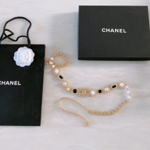 Luxury Womens Belts Chanel 2022 Chain Belt with Crystals CC A191PP280 AA173553