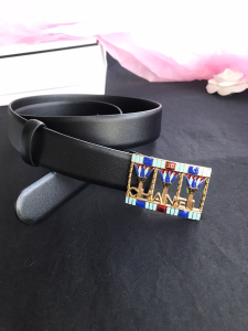 Chanel 2022 Leather Belt Black 30MM 