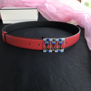 Luxury Womens Belts Chanel 2022 Leather Belt in Red 30MM A191PP240 AA173549