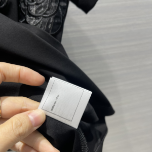 Luxury Womens Clothing Chanel Black Camellia Cotton T Shirt SML A29PP380 AA173599