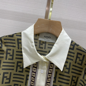 Luxury Womens Clothing Fendi 2022 FF Logo Silk Shirt SMLXL A29PP580 AA173593