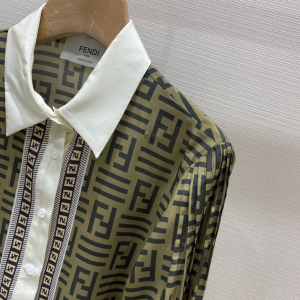 Luxury Womens Clothing Fendi 2022 FF Logo Silk Shirt SMLXL A29PP580 AA173593