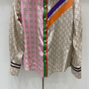 Luxury Womens Clothing Gucci GG Silk Shirt SMLXL A29PP680 AA173597