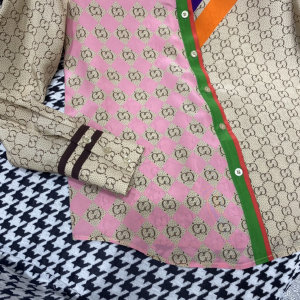 Luxury Womens Clothing Gucci GG Silk Shirt SMLXL A29PP680 AA173597