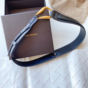 Luxury Womens Belts Bottega Veneta Black Leather Belt 40MM A175PP240 AA174028