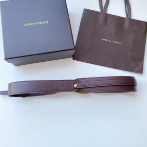 Luxury Womens Belts Bottega Veneta Brown Leather Belt 40MM A175PP240 AA174030