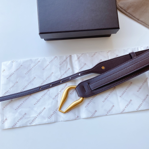 Luxury Womens Belts Bottega Veneta Brown Leather Belt 40MM A175PP240 AA174030