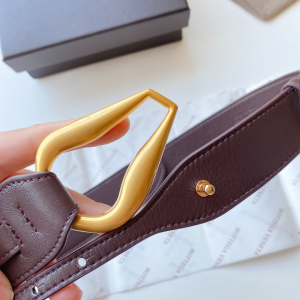 Luxury Womens Belts Bottega Veneta Brown Leather Belt 40MM A175PP240 AA174030
