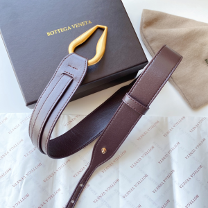 Luxury Womens Belts Bottega Veneta Brown Leather Belt 40MM A175PP240 AA174030