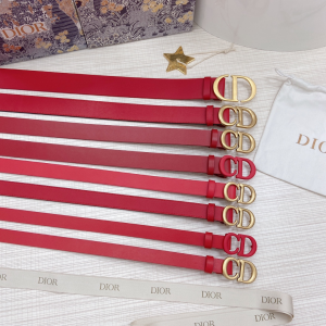 Luxury Womens Belts Dior 2022 Red Leather Belt A175PP240 AA174042