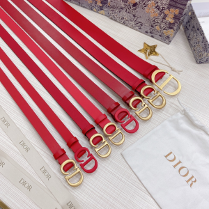 Luxury Womens Belts Dior 2022 Red Leather Belt A175PP240 AA174042