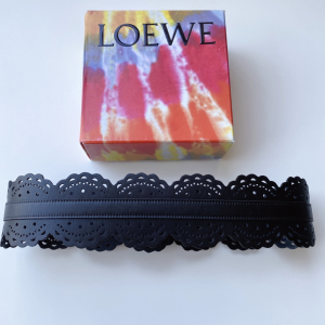 Luxury Womens Belts Loewe Black Leather Wide Belt 70MM A175PP340 AA174027
