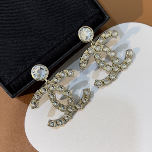 Chanel Earrings Chanel Crystals CC Logo Earrings 
