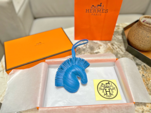 Hermes Geegee Savannah Zebra Bag Charm Blue 