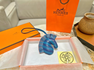 Hermes Geegee Savannah Zebra Bag Charm Blue 