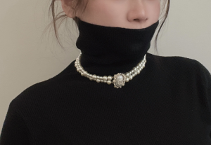 Replica Womens Jewelry Chanel Pearls Choker Necklace A152PP280 AA174555