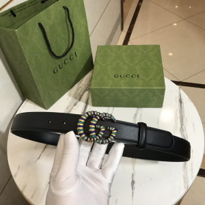 Gucci Double G Buckle Leather Belt Black 30MM 
