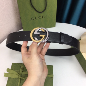 Gucci Interlocking G Leather Belt Black 40MM 