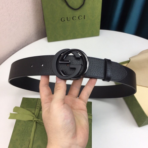 Gucci Interlocking G Leather Belt Black 40MM 