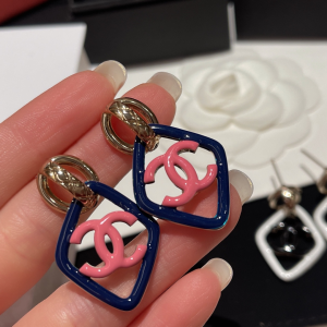 Chanel Earrings Chanel Blue CC Logo Earrings 