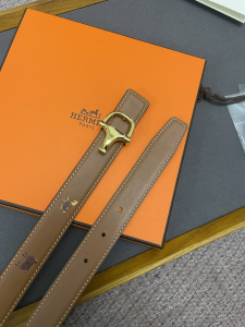 Replica Womens Belts Hermes 2022 Leather Belt in Brown 25MM A175PP240 AA175587