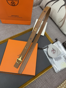 Replica Womens Belts Hermes 2022 Leather Belt in Brown 25MM A175PP240 AA175587