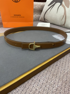 Replica Womens Belts Hermes 2022 Leather Belt in Brown 25MM A175PP240 AA175587