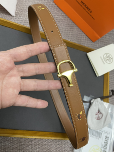 Replica Womens Belts Hermes 2022 Leather Belt in Brown 25MM A175PP240 AA175587