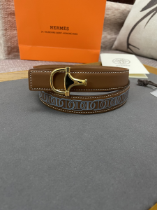 Hermes 2022 Leather Belt Brown 25MM 