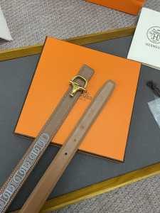 Replica Womens Belts Hermes 2022 Leather Belt in Brown 25MM A175PP240 AA175588