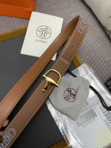 Replica Womens Belts Hermes 2022 Leather Belt in Brown 25MM A175PP240 AA175588