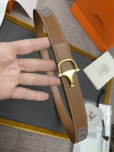 Replica Womens Belts Hermes 2022 Leather Belt in Brown 25MM A175PP240 AA175588