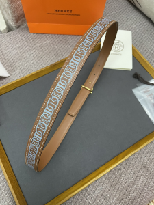 Replica Womens Belts Hermes 2022 Leather Belt in Brown 25MM A175PP240 AA175588