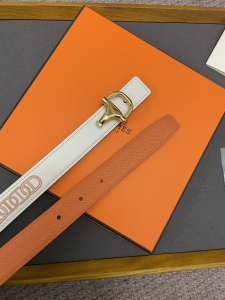 Replica Womens Belts Hermes 2022 Leather Belt in White 25MM A175PP240 AA175589