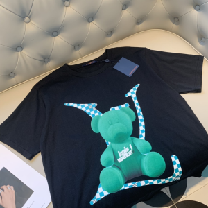 Replica Womens Clothing Louis Vuitton Black Cotton T Shirt XS To L A168PP280 AA175578