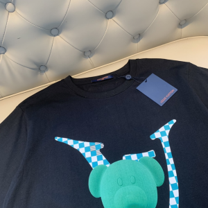 Replica Womens Clothing Louis Vuitton Black Cotton T Shirt XS To L A168PP280 AA175578