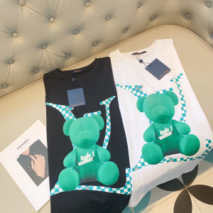 Replica Womens Clothing Louis Vuitton Black Cotton T Shirt XS To L A168PP280 AA175578