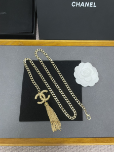 Luxury Womens Belts Chanel 2022 Chain Belts in Gold CC Tassel A175PP280 AA176080