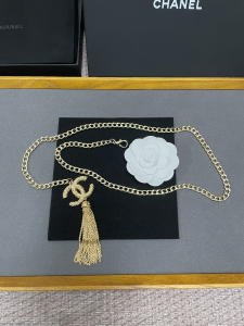 Luxury Womens Belts Chanel 2022 Chain Belts in Gold CC Tassel A175PP280 AA176080