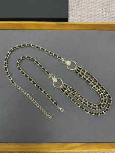 Luxury Womens Belts Chanel 2022 Chain and Leather Belts A175PP280 AA176082