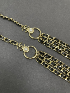 Luxury Womens Belts Chanel 2022 Chain and Leather Belts A175PP280 AA176082