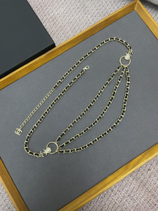 Luxury Womens Belts Chanel 2022 Chain and Leather Belts A175PP280 AA176082