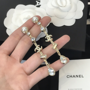 Chanel Earrings Chanel Gold CC Diamonds Earrings 