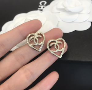 Chanel Earrings Chanel Gold CC Heart Earrings 